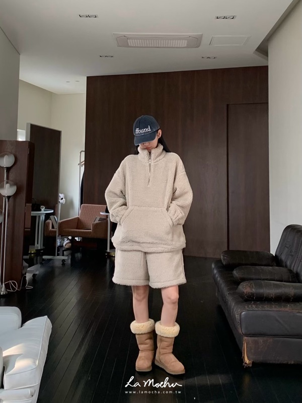 立領羔毛口袋保暖上衣
